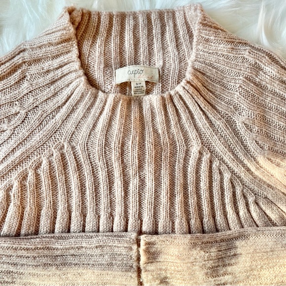 Cupio A-lined Ribbed Knit Sweater Champagne Size Sm - Picture 8 of 8